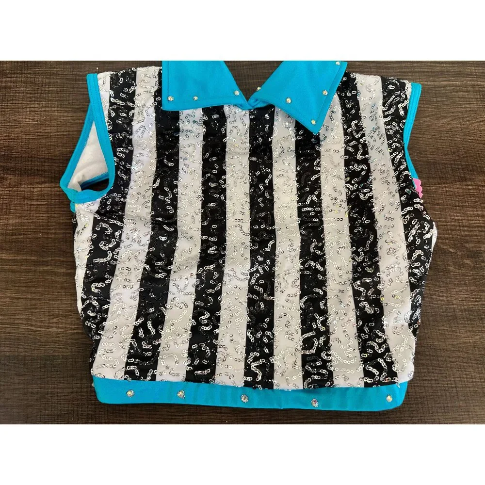Pre-Owned Dance Costume Intermediate Child Turquoise Weissman 14092 Jazz Tap Ac